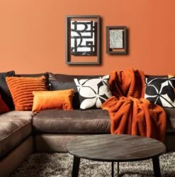 Set Van 4 Sierkussens - Zwart - Wit - Oranje - ELINA - ELINA - HAZEL - FINN - Inclusief Vulling - Luxe En Zachte Stoffen -Dutch Decor 1192x1200 19