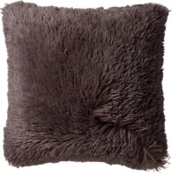 FLUFFY - Sierkussen Unikleur 60x60 Cm - Driftwood - Taupe - Inclusief Binnenvulling