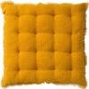 Dutch Decor - BURTO - Stoelkussen Van Gewassen Katoen Golden Glow 40x40 Cm - Geel - Zitkussen
