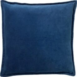 CAITH - Sierkussen Velvet 100% Katoen 50x50 Cm - Insignia Blue - Donkerblauw - Inclusief Binnenvulling