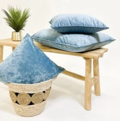 FINN - Sierkussen Velvet 45x45 Cm - Provincial Blue - Blauw - Inclusief Binnenvulling -Dutch Decor 1194x1200 24