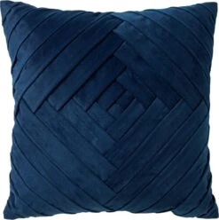 PHILLY - Sierkussen Velvet Insignia Blue 45x45 Cm - Blauw - Dutch Decor