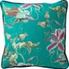 FANNY - Sierkussen 45x45 Cm - Emerald - Groen - Bloemenpatroon - Inclusief Binnenkussen