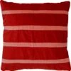 PEMM - Kussenhoes Elvet 45x45 Cm - Rood - Aurora Red - Roze Streepjes - Color Blocking - Exclusief Binnenkussen