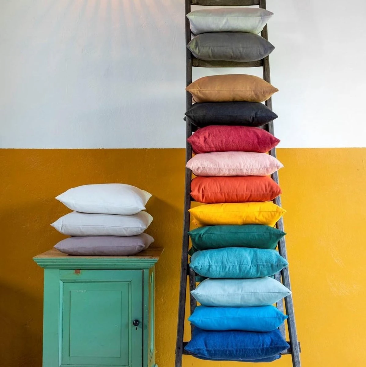 JAMES - Kussenhoes Katoen 45x45 Cm - Sagebrush Green - Groen - Exclusief Binnenkussen 4 JAMES - Kussenhoes Katoen 45x45 Cm - Sagebrush Green - Groen - Exclusief Binnenkussen - Afbeelding 4