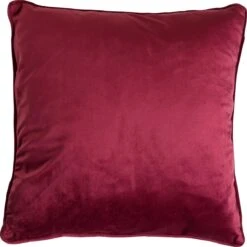 FINN - Kussenhoes Velvet 45x45 Cm - Red Plum - Roze - Exclusief Binnenkussen