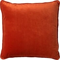 FINN - Kussenhoes Velvet 45x45 Cm - Potters Clay - Oranje - Exclusief Binnenkussen
