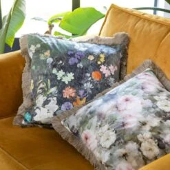 HAILEY - Sierkussen Met Bloemenpatroon Pumice Stone 45x45 Cm - Beige - Inclusief Binnenkussen -Dutch Decor 1198x1200 53