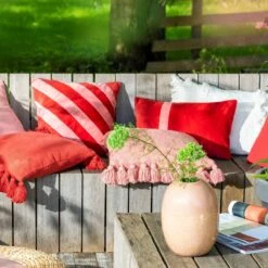 PIPPA - Sierkussen Velvet Aurora Red 30x50 Cm - Rood - Inclusief Binnenvulling -Dutch Decor 1198x1200 56