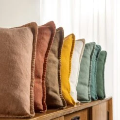 BOWIE - Kussenhoes Gewassen Katoen 45x45 Cm - Tobacco Brown - Bruin - Exclusief Binnenkussen -Dutch Decor 1199x1200 1