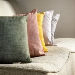 NATURA - Kussenhoes Van 100% Katoen 45x45 Cm Golden Glow - Geel - Met Rits -Dutch Decor 1199x1200 15