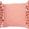 RUBY - Kussenhoes Katoen 45x45 Cm Muted Clay - Roze - Met Flosjes - Exclusief Binnenkussen