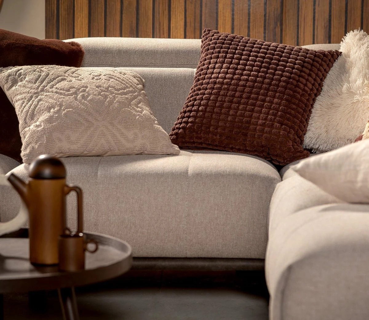 ROME - Kussenhoes Uni 45x45 Cm - Rocky Road - Donkerbruin - Exclusief Binnenkussen 3 ROME - Kussenhoes Uni 45x45 Cm - Rocky Road - Donkerbruin - Exclusief Binnenkussen - Afbeelding 3