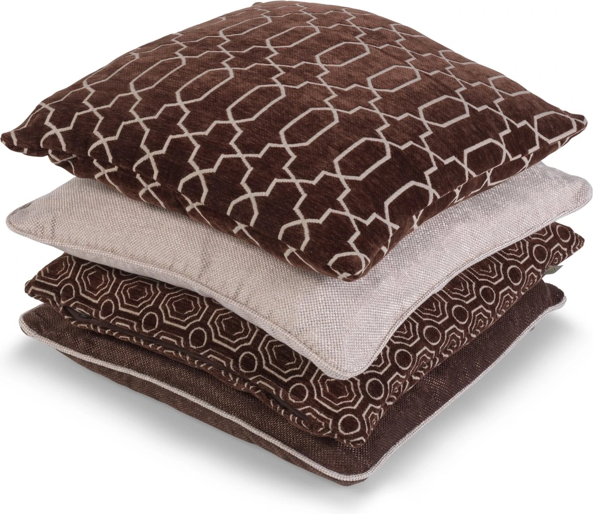 PERRY - Kussenhoes Bruin 45x45 Cm - Met Rits 4 PERRY - Kussenhoes Bruin 45x45 Cm - Met Rits - Afbeelding 4