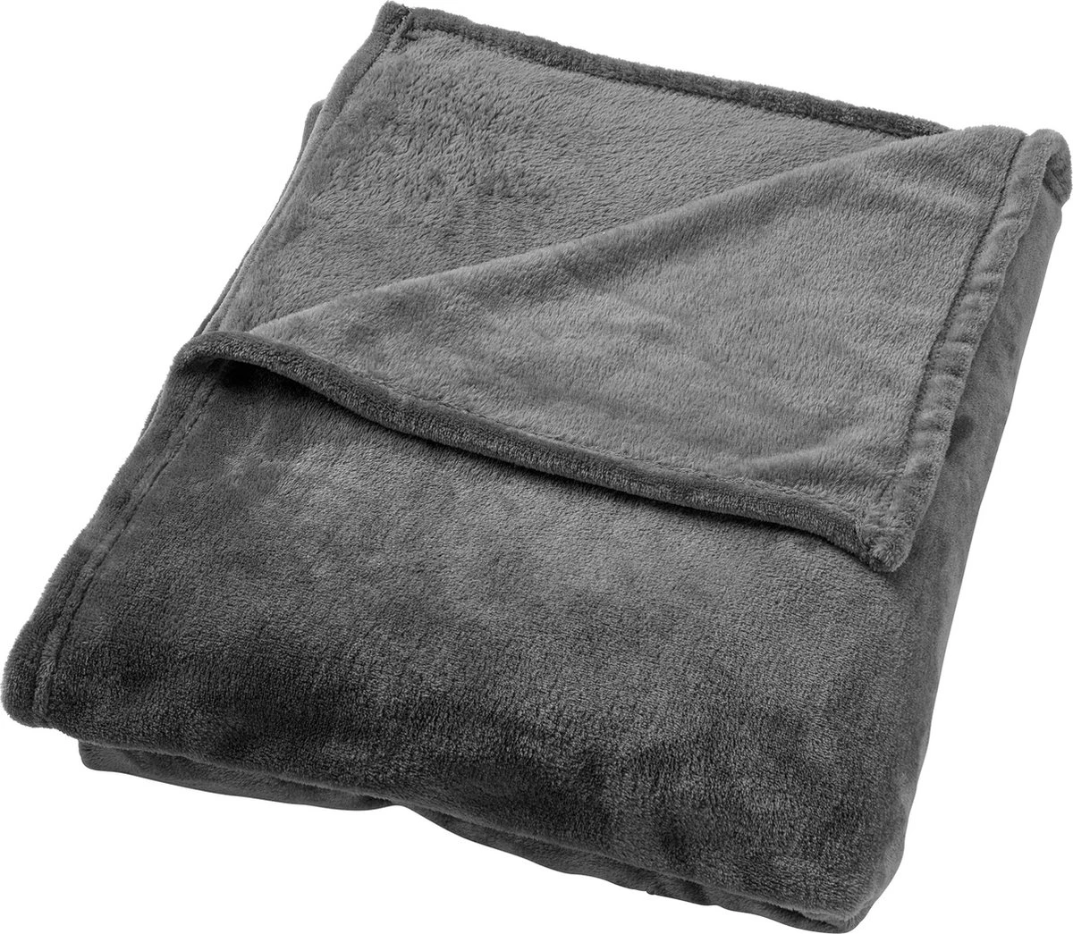 Dutch Decor - BILLY - Plaid Flannel Fleece 150x200 Cm - Charcoal Grey - Antraciet - Superzacht - Deken 2 Dutch Decor - BILLY - Plaid Flannel Fleece 150x200 Cm - Charcoal Grey - Antraciet - Superzacht - Deken - Afbeelding 2