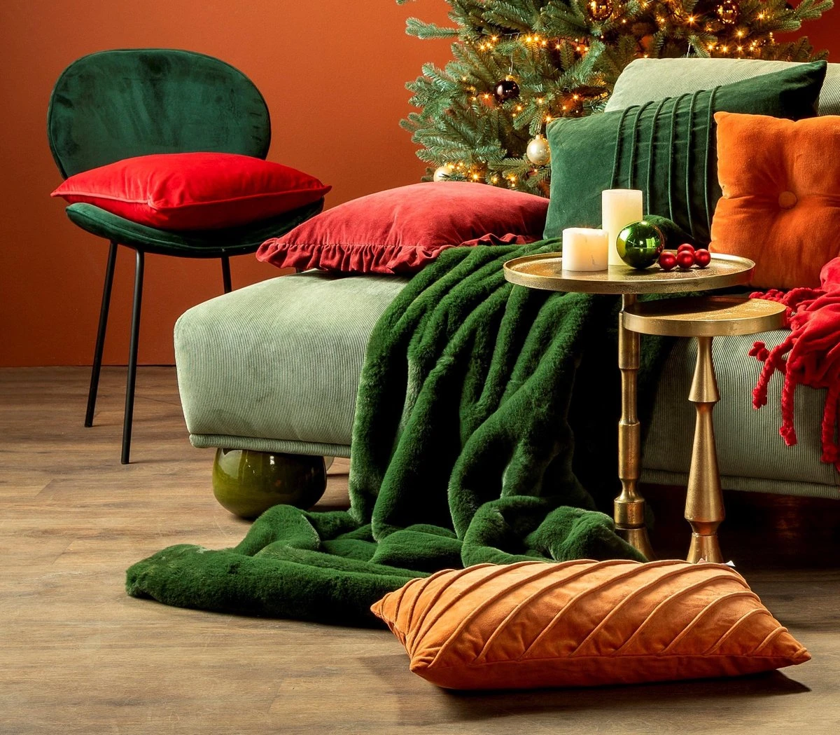 PAX - Sierkussen Velvet 40x60 Cm Mountain View - Groen - Inclusief Binnenvulling 4 PAX - Sierkussen Velvet 40x60 Cm Mountain View - Groen - Inclusief Binnenvulling - Afbeelding 4