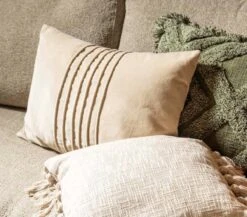 PAX - Kussenhoes Van Katoen 40x60 Cm Pumice Stone - Beige - Exclusief Binnenkussen -Dutch Decor 1200x1052