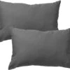 Set Van 2 - Dutch Decor SANTORINI - Kussenhoezen Outdoor 40x60 Cm Charcoal Grey - Waterafstotend En Uv-bestendig - Grijs