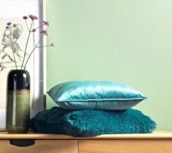 FLUFFY - Kussenhoes Unikleur 45x45 Cm - Smaragd - Groen - Met Rits -Dutch Decor 1200x1063