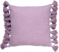 RUBY - Kussenhoes Katoen 45x45 Cm - Lavender Frost - Paars - Pasteltint - Met Flosjes - Exclusief Binnenkussen
