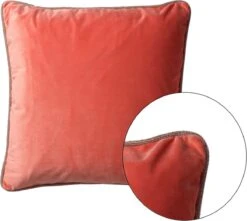 FINN - Kussenhoes Velvet 45x45 Cm - Coral - Koraalroze - Met Glitterbies - Exclusief Binnenkussen -Dutch Decor 1200x1072