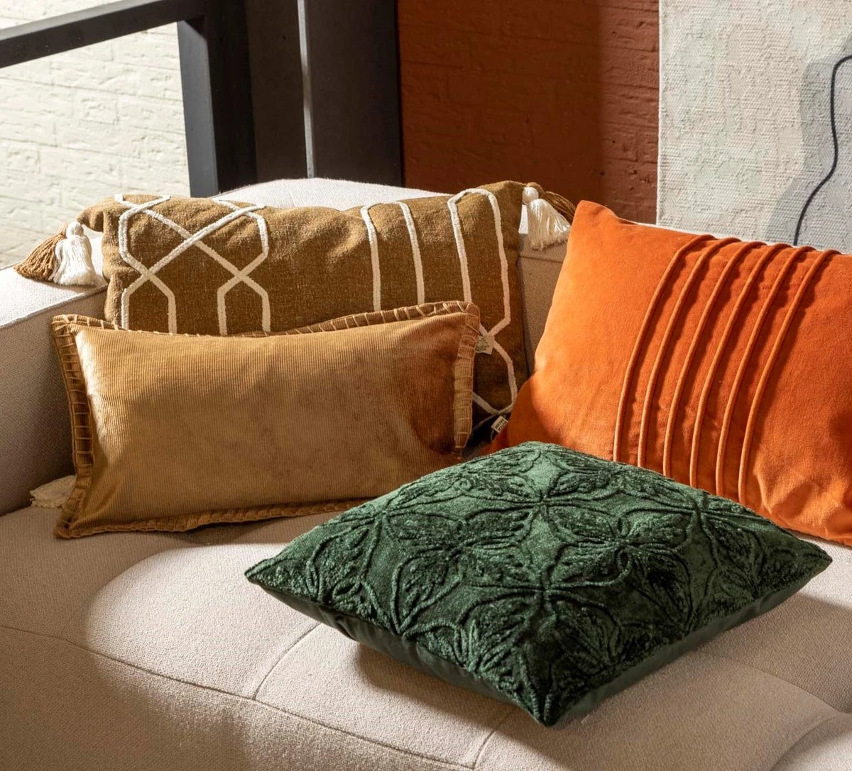 ZENO - Kussenhoes Van Katoen 40x60 Cm Tobacco Brown - Bruin - Exclusief Binnenkussen 3 ZENO - Kussenhoes Van Katoen 40x60 Cm Tobacco Brown - Bruin - Exclusief Binnenkussen - Afbeelding 3