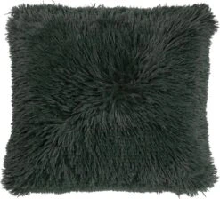 FLUFFY - Kussenhoes Unikleur 60x60 Cm - Mountain View - Donkergroen - Exclusief Binnenkussen