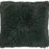 FLUFFY - Sierkussen Unikleur 45x45 Cm - Mountain View - Donkergroen - Inclusief Binnenvulling