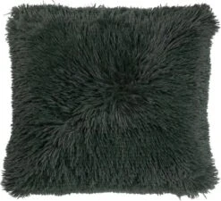 FLUFFY - Sierkussen Unikleur 45x45 Cm - Mountain View - Donkergroen - Inclusief Binnenvulling
