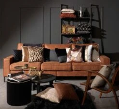 STEFANIE - Sierkussen 40x60 Cm - Zwart - Visgraat Patroon - Velvet - Nepbont - Inclusief Binnenkussen -Dutch Decor 1200x1096 5