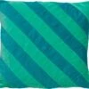 PEBBE - Sierkussen Velvet 45x45 Cm - Beveled Glass - Groen - Blauw - Strepen - Color Blocking - Inclusief Binnenvulling
