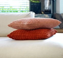 Set Van 2- Dutch Decor ROME- Kussenhoezen Unikleur Potters Clay 45x45 Cm - Oranje -Dutch Decor 1200x1103
