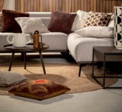 MAURO - Kussenhoes Kelim 45x45 Cm - Rocky - Bruin - 100% Katoen - Met Rits 7 MAURO - Kussenhoes Kelim 45x45 Cm - Rocky - Bruin - 100% Katoen - Met Rits -Dutch Decor 1200x1107