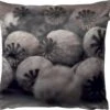POPPY - Kussenhoes Velvet 45x45 Cm - Gedroogde Papaver - Taupe - Bruin - Met Rits