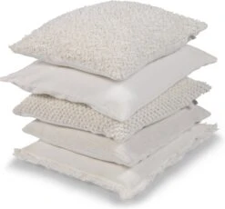 SARA - Kussenhoes Ivoor 45x45 Cm - Wit - Exclusief Binnenkussen -Dutch Decor 1200x1116