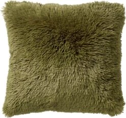 FLUFFY - Kussenhoes Unikleur 60x60 Cm - Calliste Green - Groen - Exclusief Binnenkussen