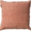 BURTO - Kussenhoes Van Gewassen Katoen Muted Clay 60x60 Cm - Roze - Exclusief Binnenkussen