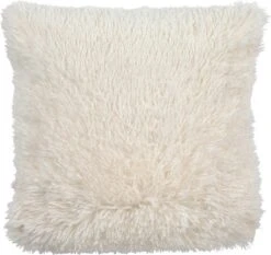 FLUFFY - Sierkussen Unikleur 45x45 Cm - Snow White - Wit - Inclusief Binnenvulling