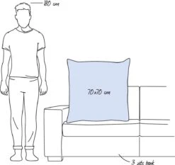 DITTE - Kussenhoes XL 70x70 Cm - Olijf Groen - Tbv Kussens Van 70x70 Cm - Met Rits -Dutch Decor 1200x1132 1