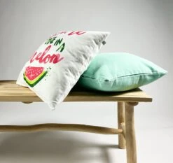 EVIE - Sierkussen Meloen 45x45 Cm - Ivoor / Wit - You're One In A Melon - Inclusief Binnenkussen -Dutch Decor 1200x1133 1