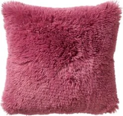 FLUFFY - Kussenhoes Unikleur 45x45 Cm - Heather Rose - Roze - Exclusief Binnenkussen