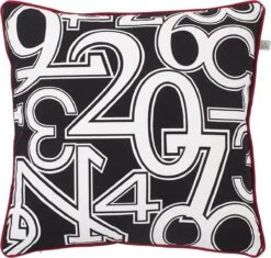 NUMBERS - Kussenhoes Met Print Zwart 50x50 Cm - Exclusief Binnenkussen