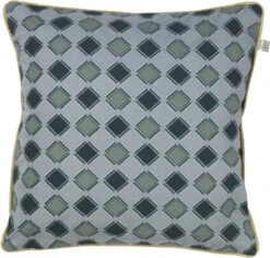 RUBEN - Kussenhoes Katoen - 45x45 Cm - Smaragd Groen - Met Goudkleurige Bies - Met Rits