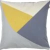 TOMAT - Kussenhoes 50x50 Cm - Blauw - Geel - Grijs - Met Rits