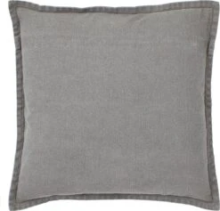 BOUTON - Gewassen Katoen 45x45 Cm - Blauw - Grijs - Tweekleurig - Met Rits