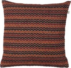 LENA - Sierkussen Geborduurd 45x45 Cm - Rood - Bordeaux - Oranje - Bruin - Retro - Inclusief Binnenvulling