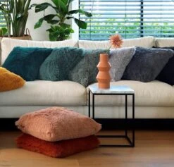 FLUFFY - Kussenhoes Unikleur 45x45 Cm - Jadeite - Lichtgroen - Exclusief Binnenkussen -Dutch Decor 1200x1151 5