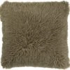 FLUFFY - Kussenhoes Unikleur 45x45 Cm - Olijf - Groen - Exclusief Binnenkussen
