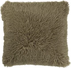 FLUFFY - Kussenhoes Unikleur 45x45 Cm - Olijf - Groen - Exclusief Binnenkussen