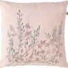 STUVA - Kussenhoes Geborduurd Bloemen 45x45 Cm - Nude - Roze - Blauw - Pasteltinten - Exclusief Binnenkussen